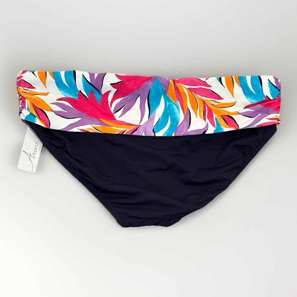 Anne Cole Women's Foldover Bikini Bottoms - White Print, Size Large, New - Picture 8 of 8